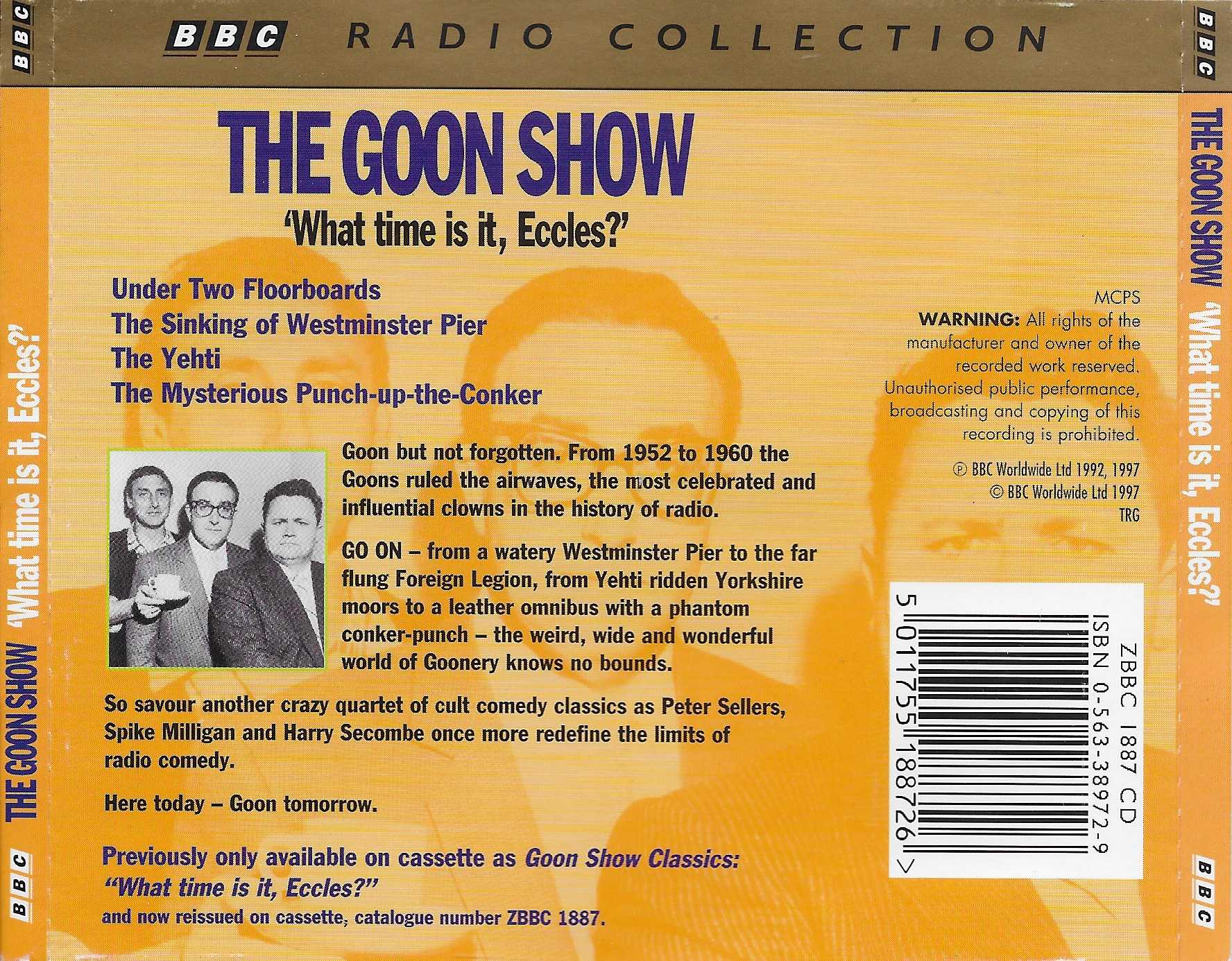 Back cover of ZBBC 1887 CD